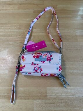 Vera Bradley, Lighten Up - RFID Pink Floral Crossbody/Belt Bag/Wristlet, NWT
